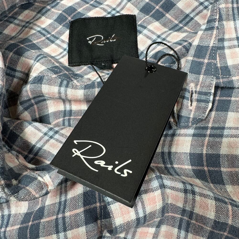 Rails NWT Connor Plaid Linen Blend Button Up LS S… - image 6